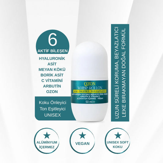 QZON Whisp Roll On -Antibakteriyel Koku Önleyici & Beyazlatıcı (Unisex)