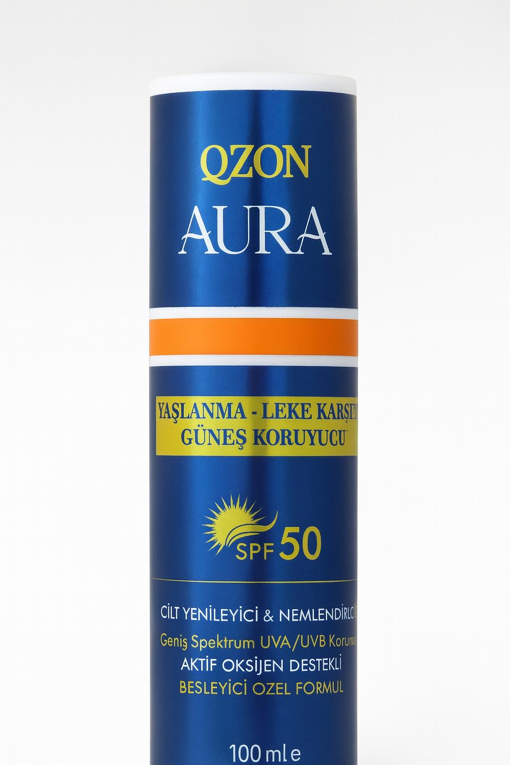 QZON Aura SPF 50 – Yaşlanma ve Leke Karşıtı Güneş Koruyucu 50ML