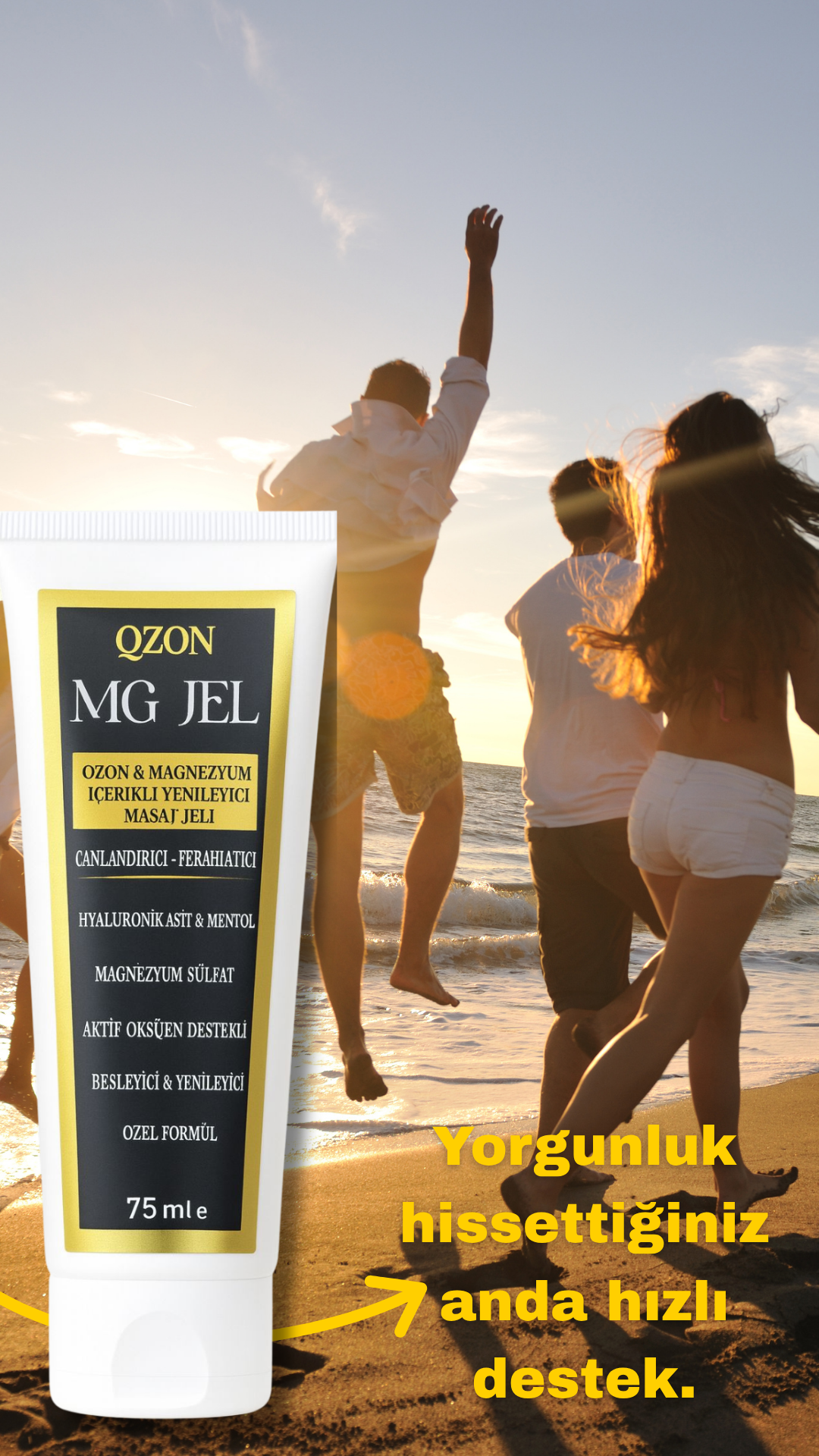 QZON MG Jel – Ozon & Magnezyumlu Yenileyici Masaj Jeli 100ML
