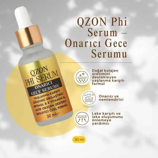 QZON PHI Yaşlanma Karşıtı Retinol Serum - Leke Karşıtı Gözenek Sıkılaştırıcı Serum 30ML