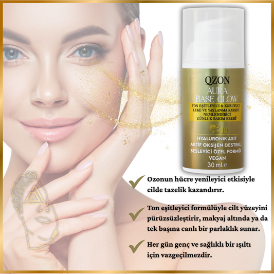 QZON Aura Base Glow SPF 30 – Ton Eşitleyici Günlük Krem 30ML