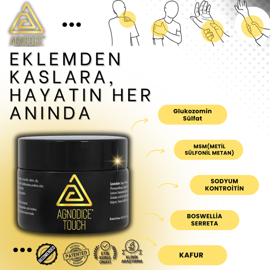 Agnodice Touch Fizyoterapi ve Rehabilitasyon Merkezleri İçin Klinik Uygulamalara Uygun Bitkisel Topikal Destek Kremi – 100 ml