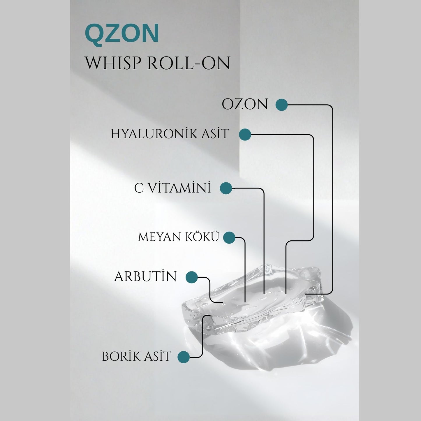 QZON Whisp Roll On - Koku Önleyici & Koltuk Altı Beyazlatıcı (Unisex)