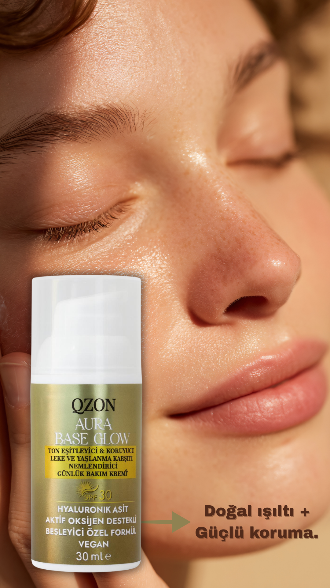 QZON Aura Base Glow SPF 30 – Ton Eşitleyici Günlük Krem 30ML