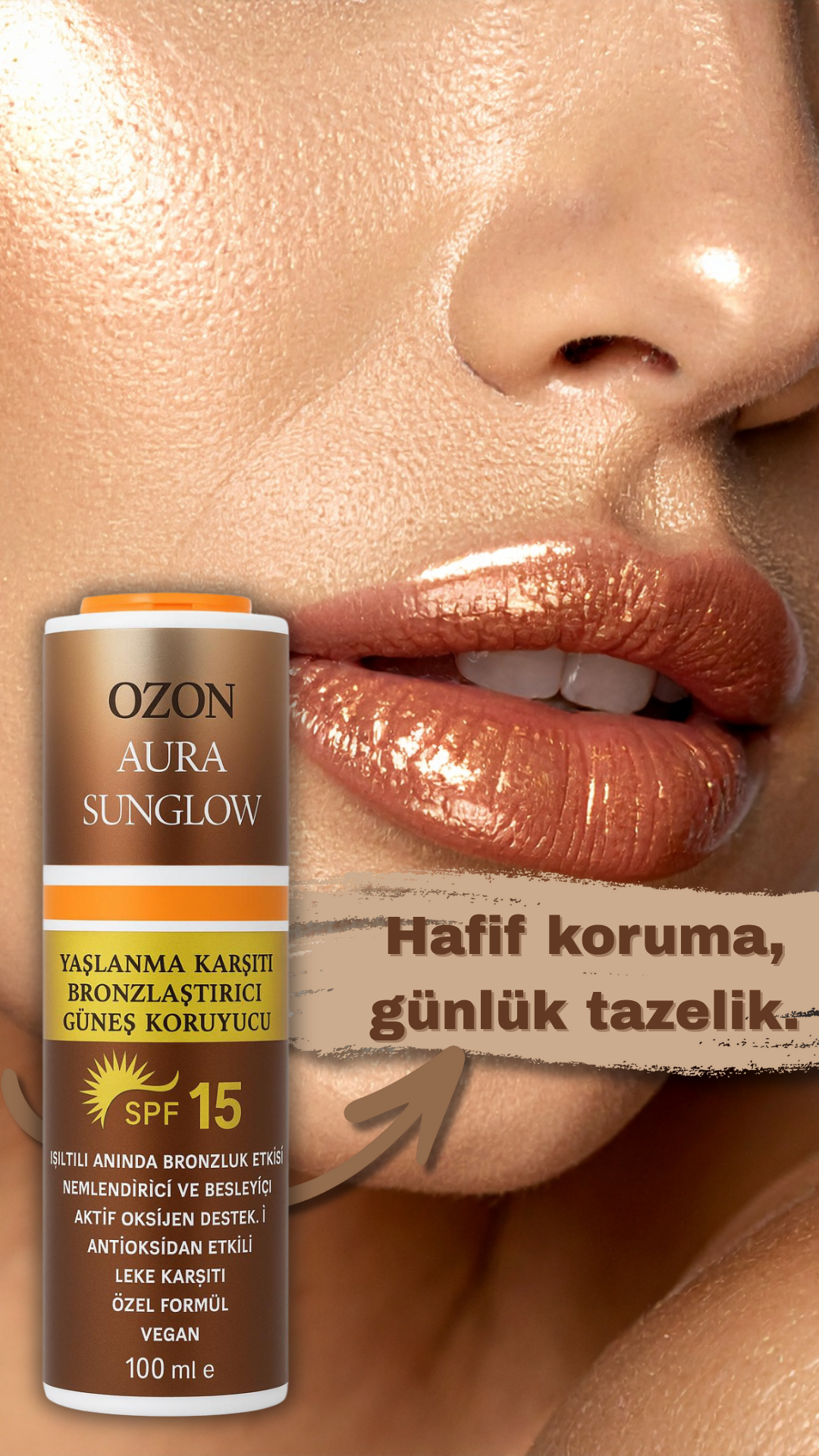 QZON Aura Sunglow SPF 15 – Bronzlaştırıcı Koruyucu 50ML