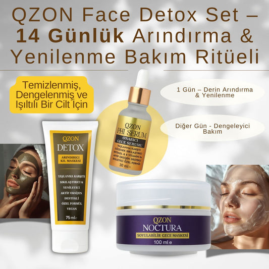 QZON Yüz Detoks Set – 14 Günlük Arındırma & Yenilenme Bakım Ritüeli