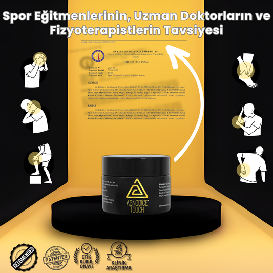 Agnodice Touch Fizyoterapi ve Rehabilitasyon Merkezleri İçin Klinik Uygulamalara Uygun Bitkisel Topikal Destek Kremi – 100 ml